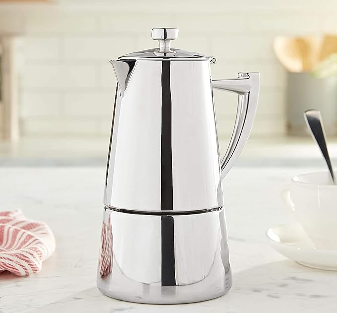 Cuisinox Roma 4-cup Stainless Steel Stovetop Moka Espresso Maker