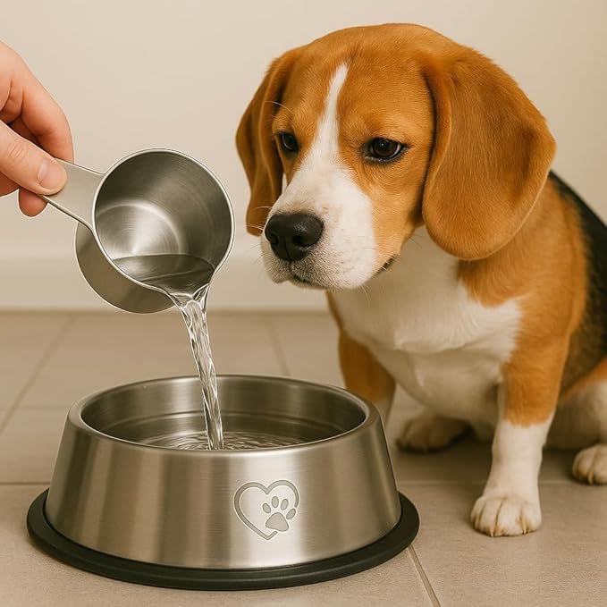 Color Up ⅓ Cup Pet Food Scoop – Stainless Steel Dog Food Scoop Cup – Rust-Resistant, Durable Measuring Scoop for Dogs, Cats, Birds & Rabbits – Ideal for Dry Food & Treats