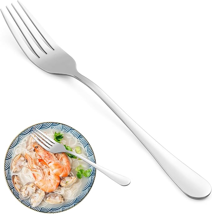 24 Piece Dinner Forks Set, Food-Grade Stainless Steel Forks Silverware, Cutlery Forks, Dessert Forks, Metal Forks for Home, Kitchen or Restaurant, Mirror Polished, Dishwasher Safe - 8 Inch