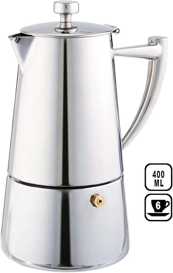 Cuisinox Roma 6-cup Stainless Steel Stovetop Moka Espresso Maker
