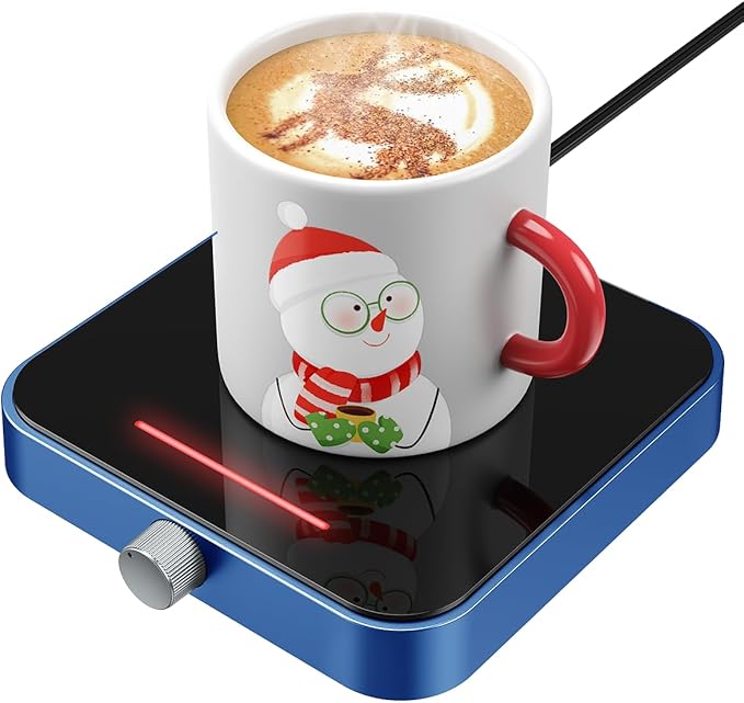 Maestri House Mug Warmer, Electric Coffee Cup Warmer for Desk with 3-Temp Settings,Auto Shut Off, Constant Temperature Heating for Beverage, Milk, Tea and Hot Chocolate at Home & Office (Blue)