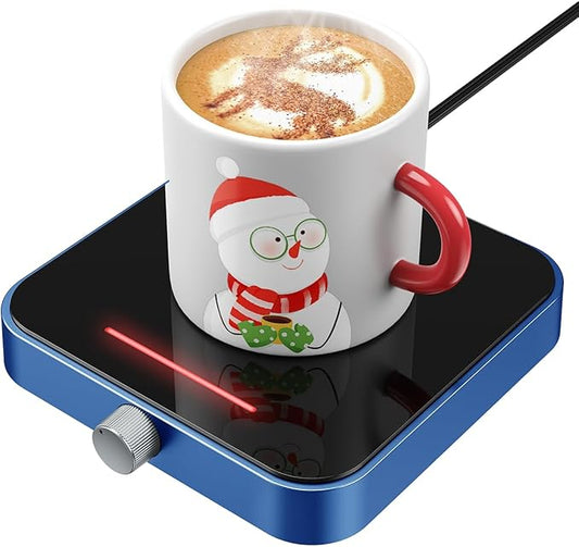 Maestri House Mug Warmer, Electric Coffee Cup Warmer for Desk with 3-Temp Settings,Auto Shut Off, Constant Temperature Heating for Beverage, Milk, Tea and Hot Chocolate at Home & Office (Blue)