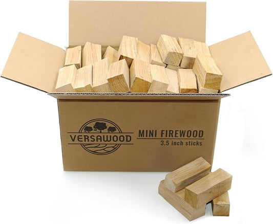 Pizza Oven Wood - Kiln-Dried Oak Wood for Pizza Ovens, 3.5-Inch Barkless Logs, Ideal for Ooni, Gozney, Solo Stove, and Other Wood-Fired Pizza Ovens, Grills, and Smokers - Approx. 10 lbs