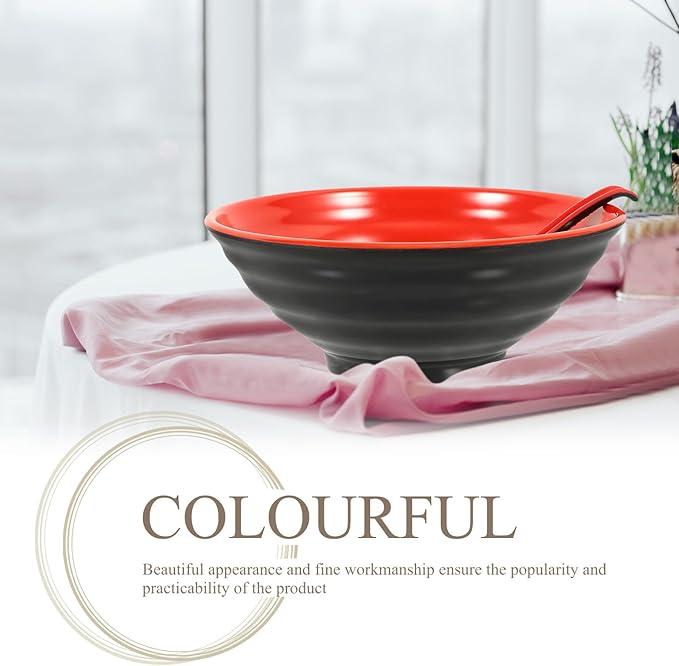 Vintage Ramen Bowl Set Multi-use Noodle and Rice Bowls with Premium Sturdy Material for Instant Noodles Desserts and Asian Dishes Kitchen Tableware with Fine Craftsmanship