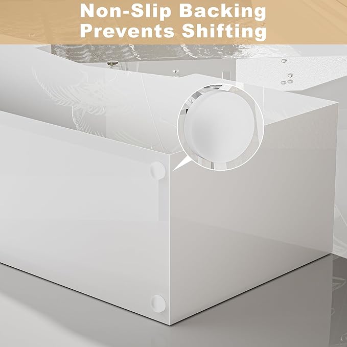 HELPLEX White Acrylic Guest Towel & Napkin Holder - Waterproof Splash-Proof Vertical Design for Bathroom, Kitchen, Dining Table - Home Hotel Office Organizer (2-Pack)