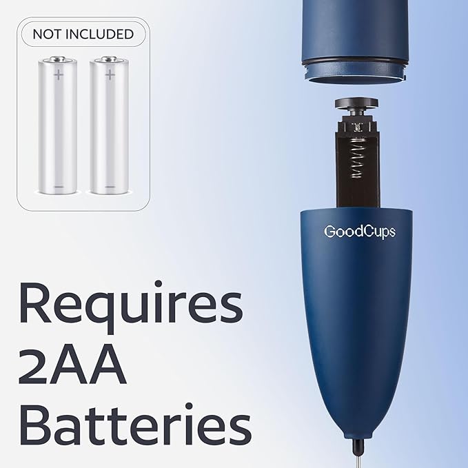 Milk Frother Handheld – Electric Foam Maker Wand with Stainless Steel Whisk – Battery Powered Mini Mixer for Coffee, Matcha, Lattes & Cappuccinos