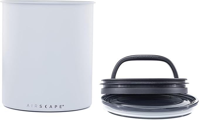 Planetary Design Airscape Kilo Coffee Storage Canister - US Patented Inner Plunger Lid Removes Excess Oxygen - Don't Buy airtight, Buy AIR-Less - Holds 2.2 lbs Coffee Beans - (Matte Gray)