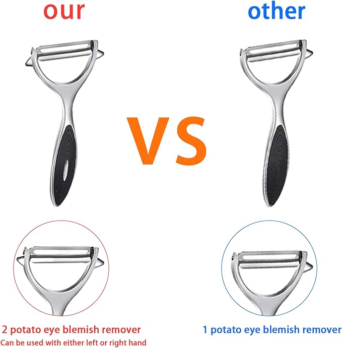 Vegetable, Apple Peelers for kitchen, Fruit, Carrot, Veggie, Potatoes Peeler, Y-Shaped and I-Shaped Stainless Steel Peelers, with Ergonomic Non-Slip Handle & Sharp Blade, Good Sturdy (2PCS)