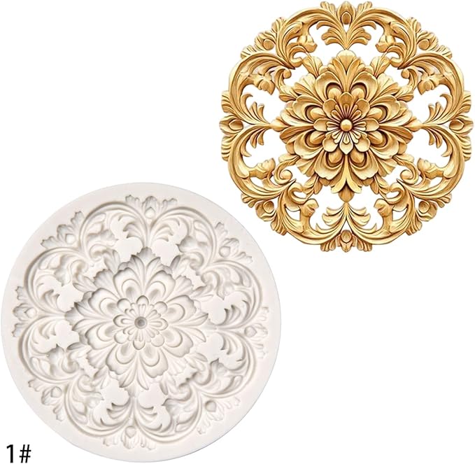 (Four-piece set) Multi-functional round flower, DIY silicone mold, cake chocolate mold wedding cake decoration tool soft cake mold