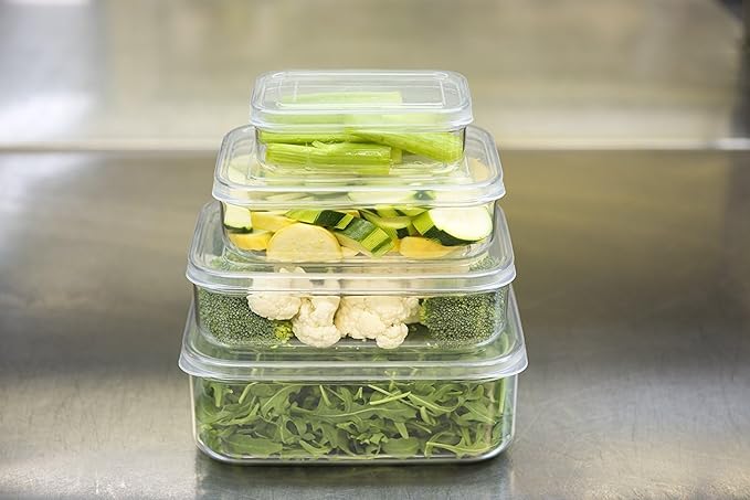 Lustroware 3 Set, Micro Clear Kitchen Pantry Food Storage Container Set with Lid, Shatterproof, BPA Free, Dishwasher, Microwave Safe Canister, Fridge Refrigerator Organizer (1.0qt / 1.4qt / 2.3qt)