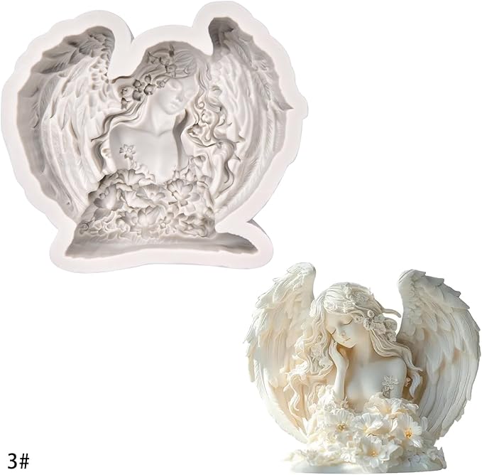 (Four-piece set) Moon angel, wing girl angel, DIY silicone mold, cake chocolate mold wedding cake decoration