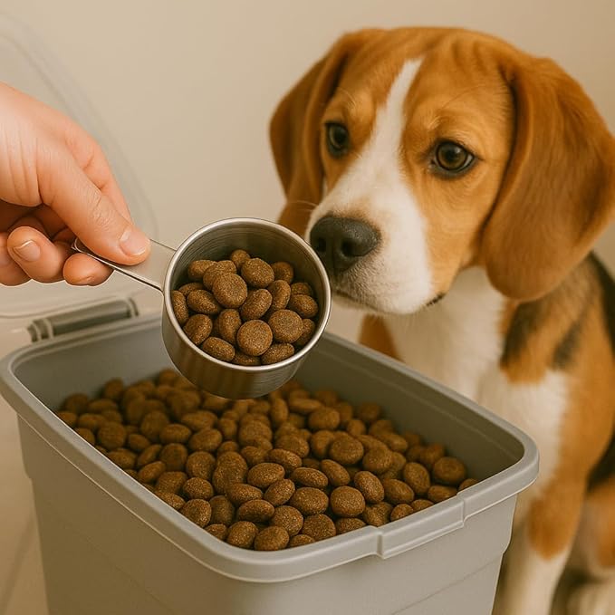 Color Up ¼ Cup Pet Food Scoop – Stainless Steel Dog Food Scoop Cup (4 Tbsp) – Durable, Rust-Resistant Measuring Scoop for Dogs, Cats, Birds & Rabbits – Ideal for Dry Food & Treats
