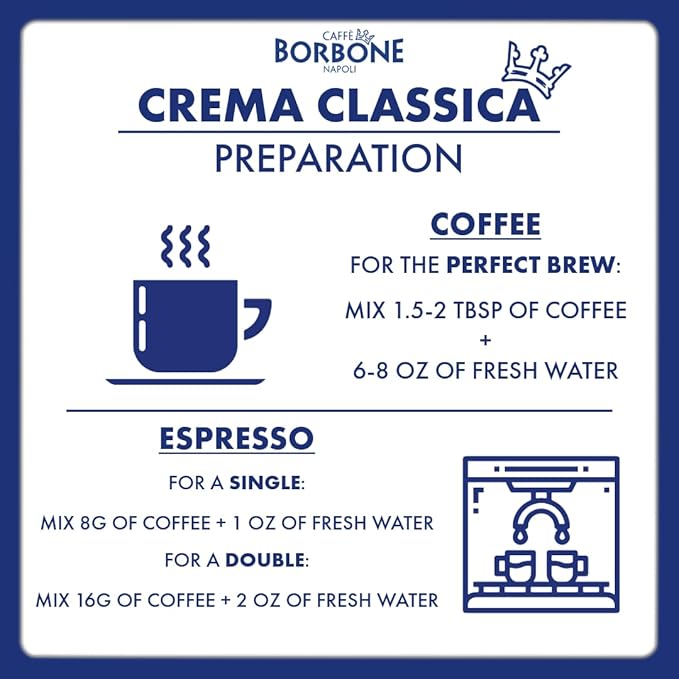 Caffe Borbone Whole Bean Coffee, Medium Roast Arabica and Robusta Blend, Crema Classica, Full-Bodied and Balanced Italian Coffee, 2.2 lb Bag