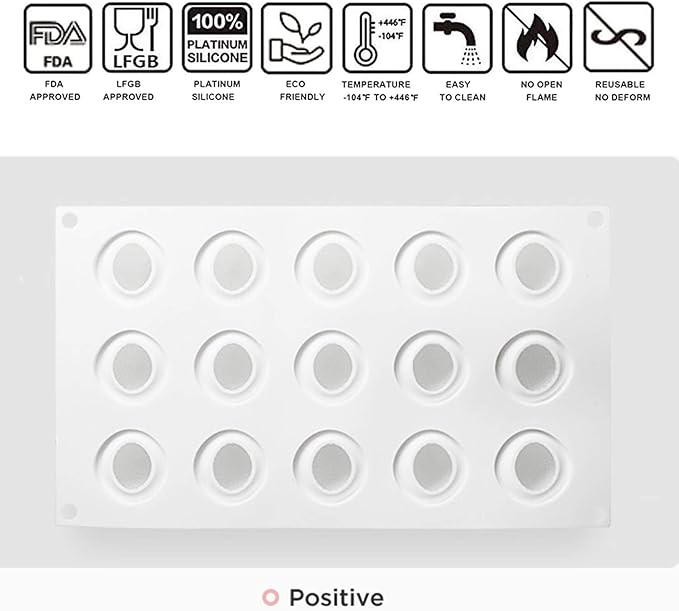 OCPO KITCHEN 3D Strawberry Silicone Mold for Baking Mousse Cake, Fruit Dessert, Pastry, Chocolate, Pudding, Ice Cream, Cake Decoration Mold, Strawberry Shape (15 Cavity)