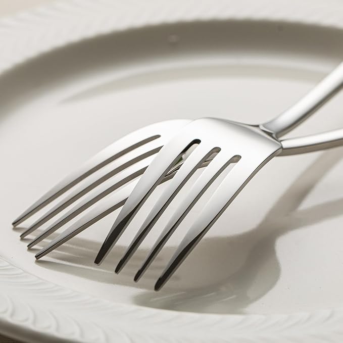 KINGSTONE 16 Piece Dinner Forks Set, 18/10 Stainless Steel Forks, Silver Food Grade Fork Set of 16, Metal Forks for Home, Kitchen, Weddings, Parties or Restaurant, Dishwasher Safe-8.18inches
