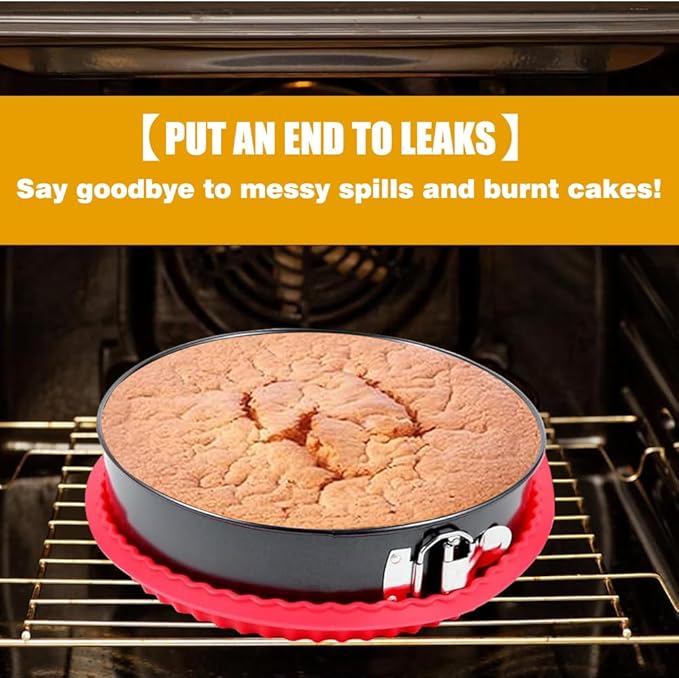 Springform Pan Set of 4 Round Cake Baking Pans with Removable Bottom Leakproof Cheesecake Springform Pan Protector 10 Inch Bakeware for Cake, Cheesecakes, Pizza (4/7/8.6 In)
