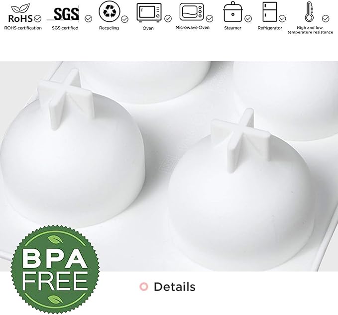 OCPO KITCHEN Silicone Molds for Baking Mousse Cake, French Dessert Mold for Pastry Chocolate, Cupcake, Ice Cream Mould, Cake Decoration Mold, 3D Water Drop Shape (6-Cavity)