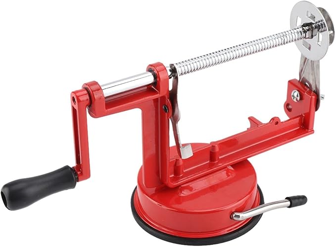 Potato Spiral Cutter, Twisted Potato Slicer Stainless Steel French Fry Cutter Hand Crank Curly Fries Potato Cutter with Suction Base for Potato