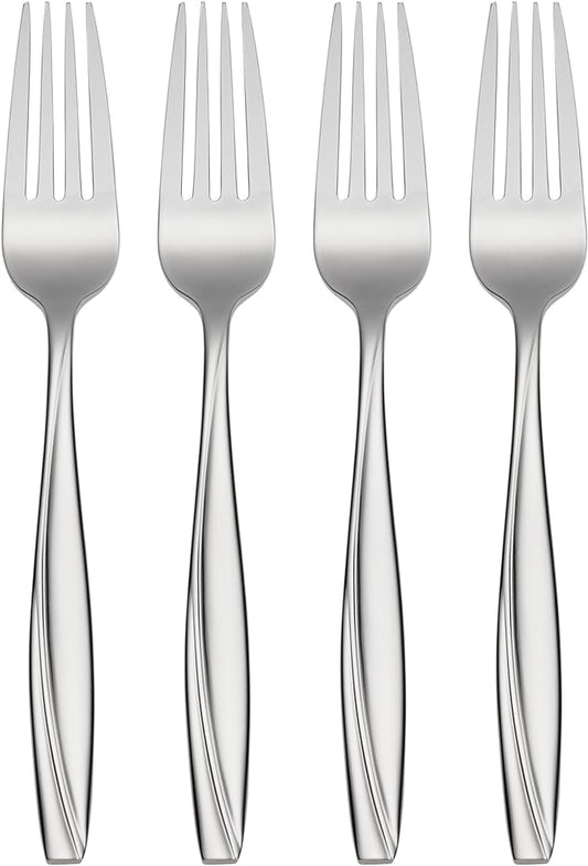 Oneida Camlynn Everyday Flatware Dinner Forks 18/0 Stainless Steel, Set of 4, Silver