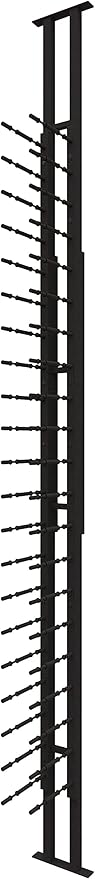 Ultra Wine Racks Floor-to-Ceiling Mount Display (1 Side, Double Deep, Black, Holds 42 Wine Bottles) - Modern Metal Wine Storage for Wine Cellars, Home Bars, Kitchens, and Dining Rooms