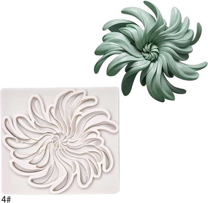 (Four-piece set) leaf flowers, floral, rose flowers, DIY silicone mold, cake chocolate mold wedding cake decoration tool soft cake mold