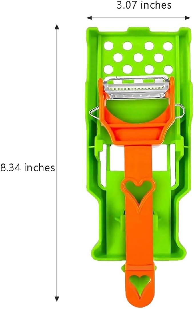 Pelador Multifuncional 2-En-1, Set Patient Peeler, Multifunctional Single-Blade Peelers, 2 in 1 Multifunctional Peeler & Julienne Set with Grating Plate Great for Fruit and Vegetable (1pcs)