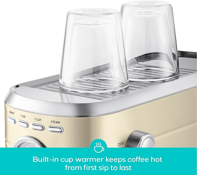 CASABREWS CM5418 Espresso Machine 20 Bar, Espresso Maker with Milk Frother Steam Wand, Stainless Steel Espresso Coffee Machine with 34oz Removable Water Tank, Creamy