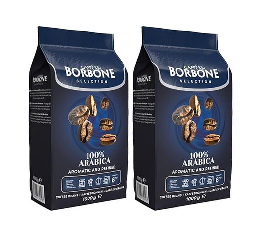 Caffe Borbone, Whole Bean Coffee Blend, 100% Arabica, Medium Roast, Roasted and Freshly Packaged in Italy, 2.2 Pound Bag (Pack of 2)