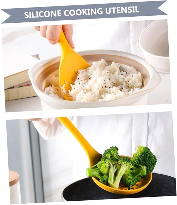 Silicone Kitchenware Non-stick Cooking Utensils with Storage Bucket Heat Resistant Kitchen Tools for Frying Braising Stirring Dishwasher Safe Cooking Supply