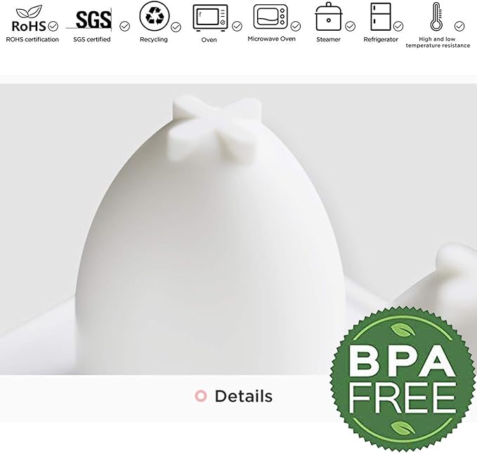 OCPO KITCHEN Easter Egg Silicone Mold for Baking Chocolate Easter Eggs, Mousse Cake, Jello, CheeseCake, Ice Cream, Dessert, Cake Decoration Mold (8-Cavity)