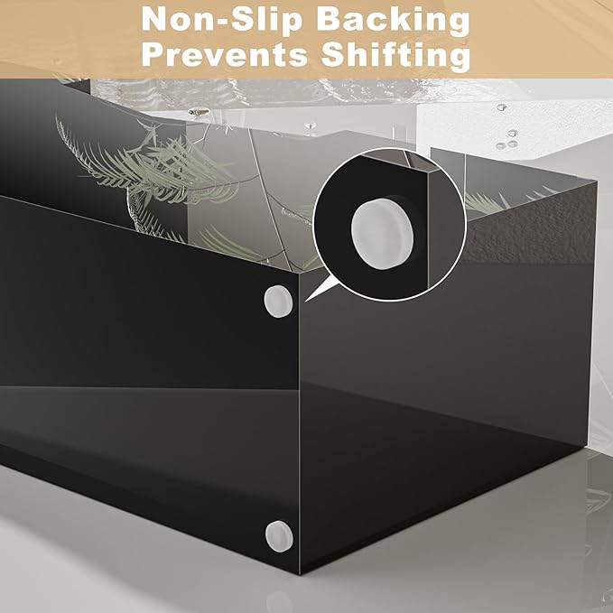 HELPLEX Black Acrylic Guest Towel & Napkin Holder - Waterproof Splash-Proof Vertical Design for Bathroom, Kitchen, Dining Table - Home Hotel Office Organizer (1-Pack)