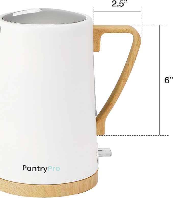 1.7L 1500W Wide Mouth Electric Kettle - Stainless Steel Interior - Rapid-Boil - Auto Shut-Off, Boil-Dry Protection, Cool-Touch, LED Indicator - Black by The Display Guys