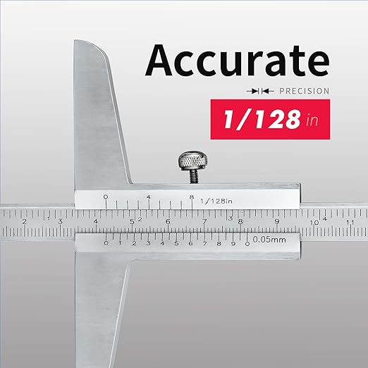 0-300mm Depth Gauge Vernier Caliper，Precision Measurement Tool，High-Strength CarbonSteel，DRINYOUNG（0-300/128in Depth Caliper with Hook）