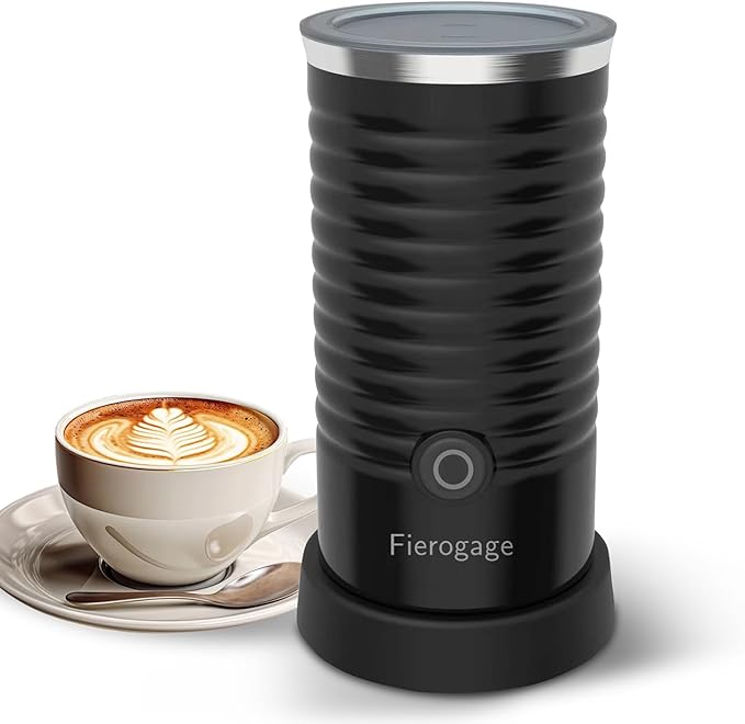 Milk Frother, Automatic Milk Steamer and Heater, 4-in-1 Multifunction Electric Hot and Cold Foam Maker and Milk Warmer for Latte, Cappuccinos, Macchiato,Black