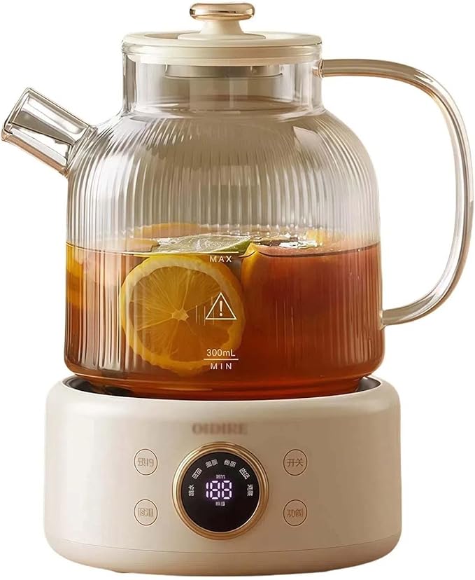 1L Glass Electric Kettle with Fast Boiling & Keep Warm,LED Display,BPA-Free Health Pot,Microcomputer Control Electric Tea Kettle,Boil-Dry Protection for Home,Office,Dorm(110V)