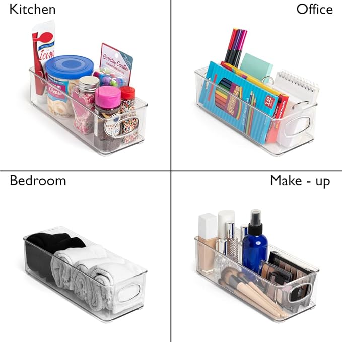 CLEARSPACE Plastic Pantry Organization and Food Storage Bin – Great Kitchen Fridge Organizer Bins, 2 Pack