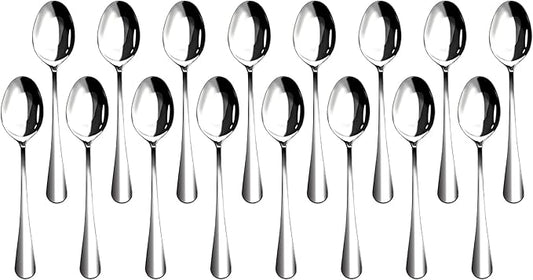 16 Pieces Heavy Duty Teaspoons Set,6.8" Tea Spoons Silverware,Food Grade Stainless Steel teaspoons,Small Spoons for Home, Kitchen, Restaurant,Mirror Polished and Dishwasher Safe