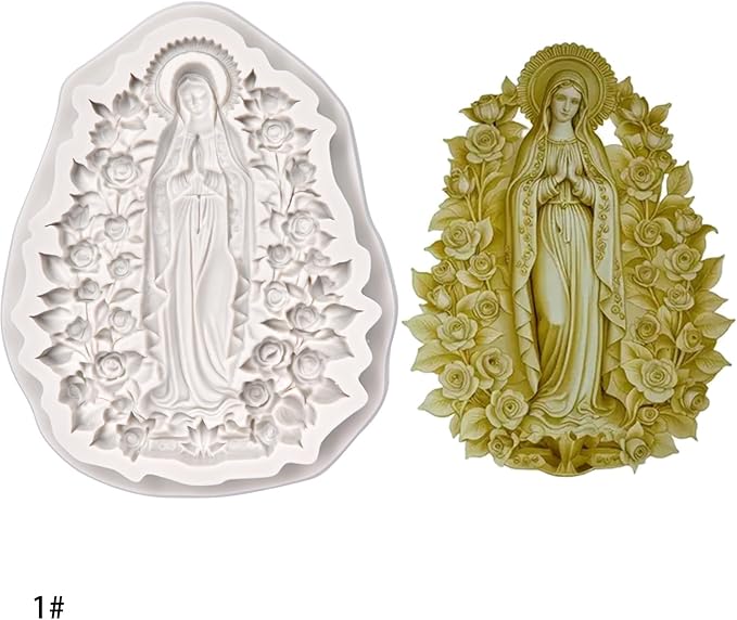 (Four-piece set) Virgin Mary, angels, mushroom cottage, flower cottage, DIY silicone mold, cake chocolate mold wedding cake decoration tool marshmallow cake