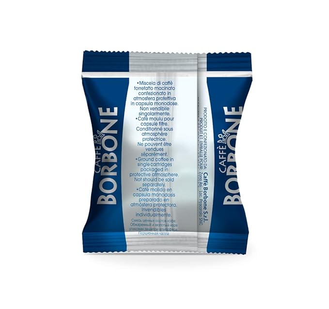 Caffe Borbone Nespresso Compatible Coffee Pods, Blue Blend, Freshly Roasted and Packaged in Italy - 200 Individually Wrapped Coffee Pods - NOT Compatible with Vertuo