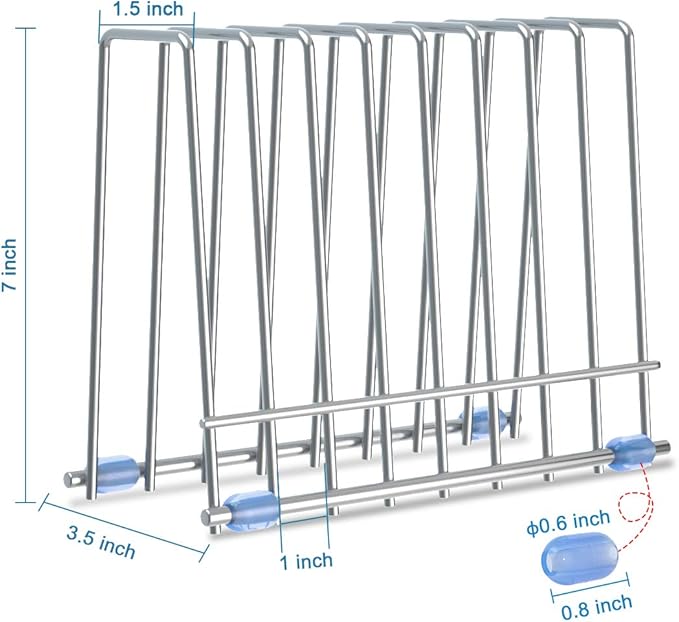 IDEATECH Bags Rack, Drying Rack for Bags, Stainless Stand, File Organizer Desktop Storage Book Shelf, Kitchen Storage & Organization (Silver)