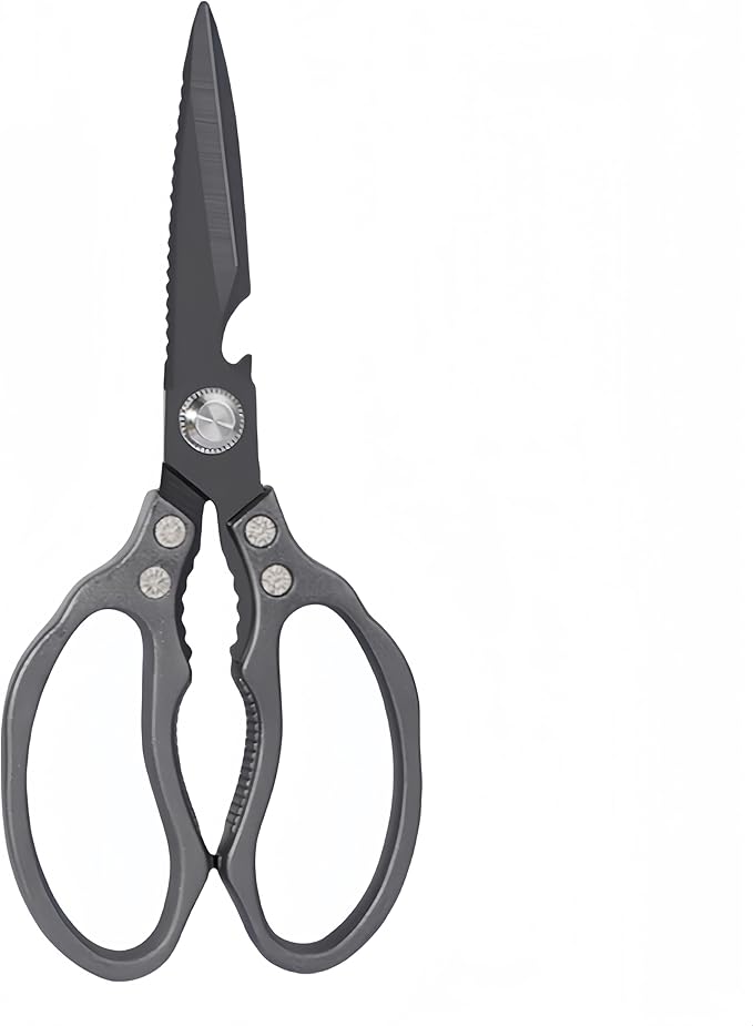 Kitchen Scissors, Heavy Duty Sharp Kitchen Shears Dishwasher Safe, Kitchen Accessories Cooking Shears for Kitchen Meat Chicken Fish Poultry Herb Bread (All Black), skr-05