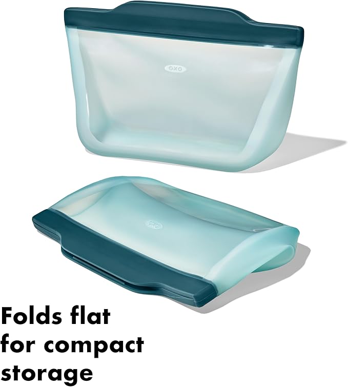 OXO Good Grips Silicone Reusable Bag – Stand-Up Quart (32 oz) - Lagoon