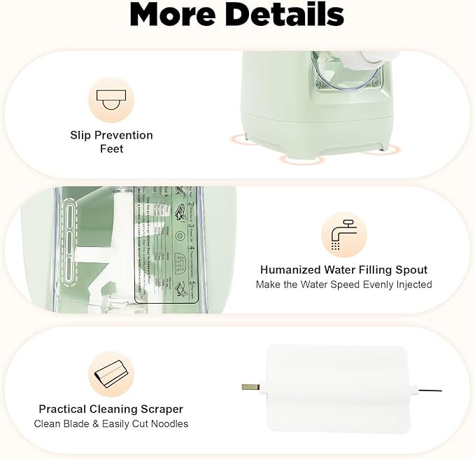 Electric Pasta Maker, Automatic Noodle Maker Machine with 13 Molds Easy Operation for Homemade Spaghetti Dumpling Skins and More