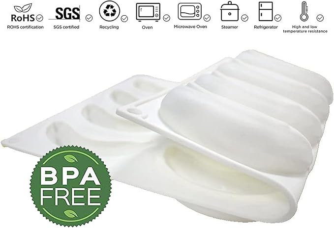 OCPO KITCHEN 3D Banana Shape Silicone Molds for Baking Mousse Cake, 3D Silicone Baking Mold for Candy Pastry Chocolate Truffle Cupcake Jelly Cookie Pudding Cake Decoration Mold, 12-Cavity