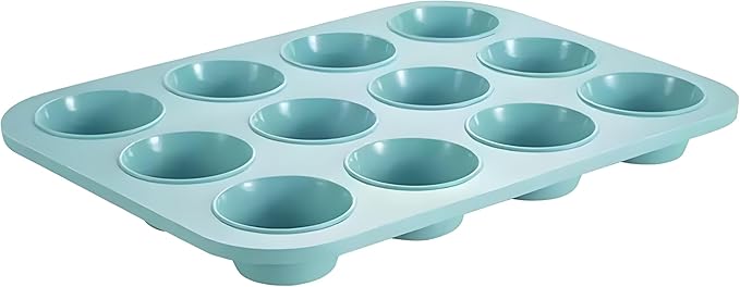 Thickened Silicone Bundt Cake Pan and Moldes Para Gelatinas, Heavy Duty Cake Mold for Baking, BPA Free, Mint Green (Pudding Jelly 12-Cups / 1Pcs) ﻿