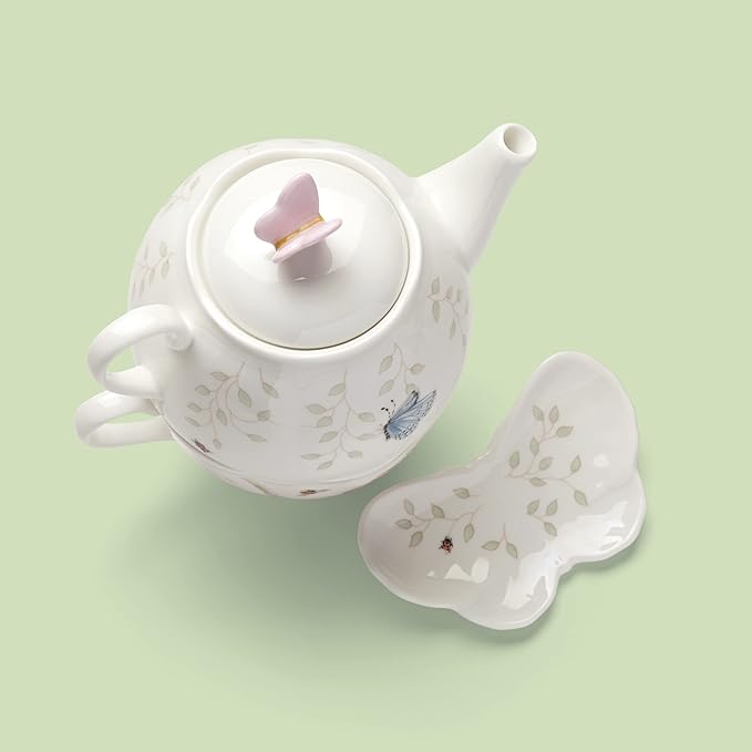 Lenox 6083927 Butterfly Meadow Teapot with Lid, White