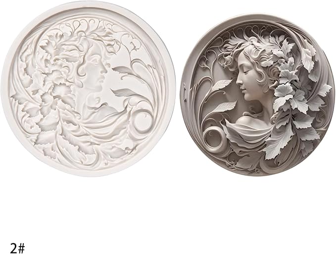 (Four-Piece Set) Picture Frame Flowers, Flowers and Girls, Vintage Carving, Silicone Mold - Resin Mold - Home Decor DIY Tools - Jewelry Casting Clay Plaster Mold