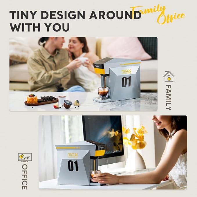 BENFUCHEN 4 in1 Single Serve Coffee Maker, 19 Bar Espresso Maker Coffee Machine ForKCup/N espresso OriginalLine Capsules/Dolce Gusto/Ground Coffee, Cloud Gray