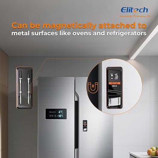 Elitech Digital BBQ Thermometer, Bluetooth Wireless Meat Thermometer for Grilling and Smoking, 2 Probes for Grill, Oven, Smoker, Rotisserie, WMT-20