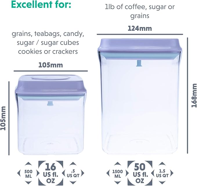Bop Top | Airtight Meal Prep Containers with Lids | Food Storage Container Sets | Snack and Overnight Oats Fridge Organizer | Pantry and Kitchen Organization
